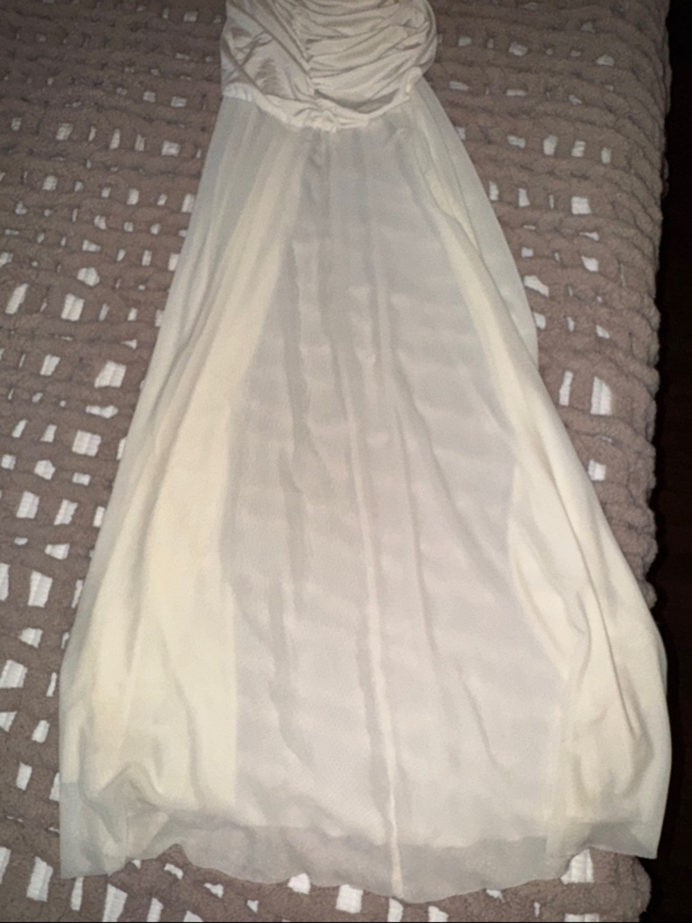 Meshki Dallas Dress-Ivory- One-Shoulder Asymmetrical Ruched Maxi Dress - Picture 6 of 8